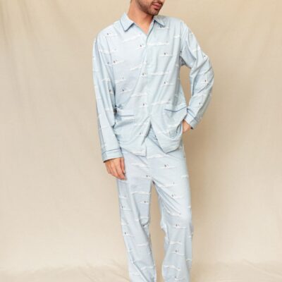 Pantalons de pyjama homme Carreaux Bleu - Maître Renard