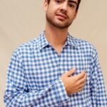 pyjamas long homme flanelle de coton carreaux bleu hiver fabrique au portugal