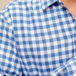 pyjamas long homme flanelle de coton carreaux bleu hiver fabrique au portugal
