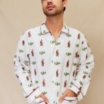 pyjama long homme flanelle motif ours bruns grizzly coton fabrique au portugal