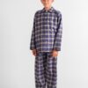 Pyjama enfant pilou ecossais carreaux bleu les arcs