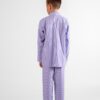 pyjama enfant boutonné chemise pantalon rayé bleu popeline de coton