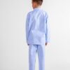 pyjama enfant vichy carreaux bleu en flanelle de coton pilou