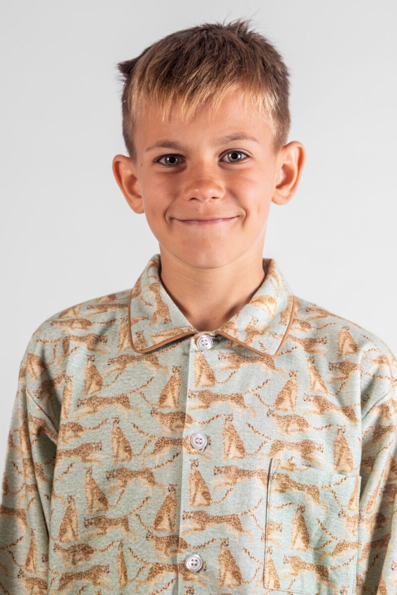 pyjama enfant pilou motif panthères félin