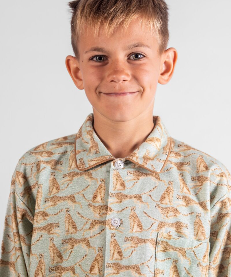 pyjama enfant pilou motif panthères félin