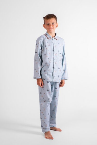 pyjama enfant garçon hiver en pilou dessin renard