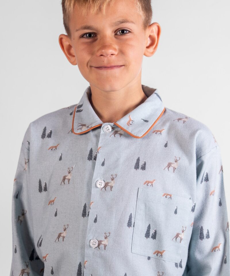 pyjama enfant garçon hiver en pilou dessin renard