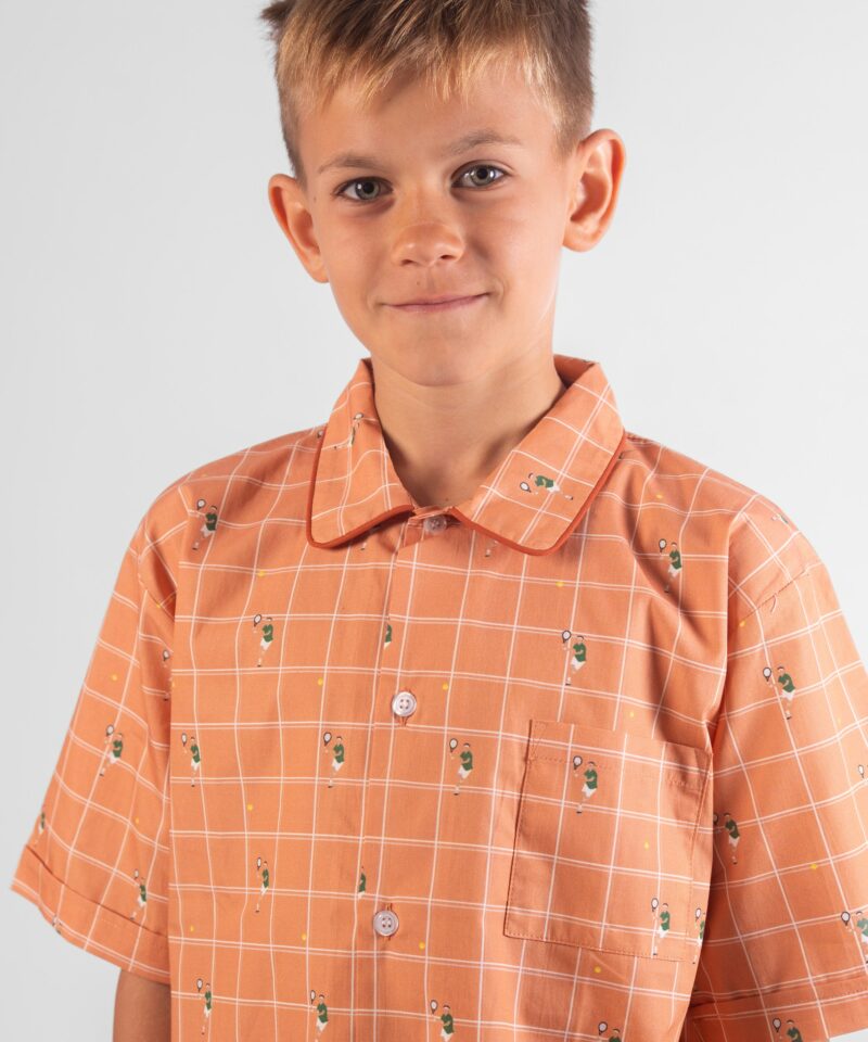 pyjama court garçon tennis Roland-Garros pyjama short enfant chemise bermuda
