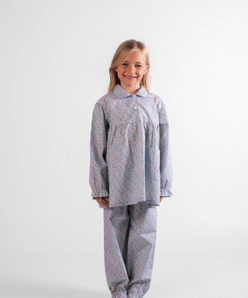 pyjama long coton fille liberty fleurs