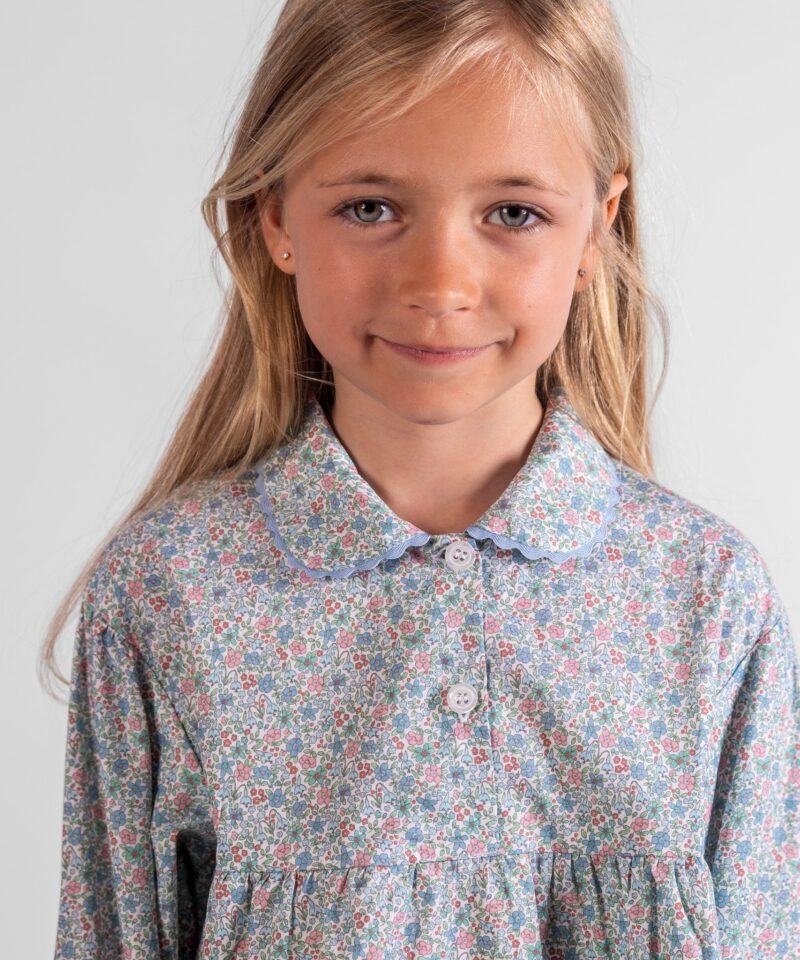pyjama long coton fille liberty fleurs