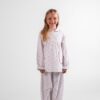 pyjama hiver long fille en pilou motif coquelicot