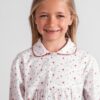 pyjama hiver long fille en pilou motif coquelicot