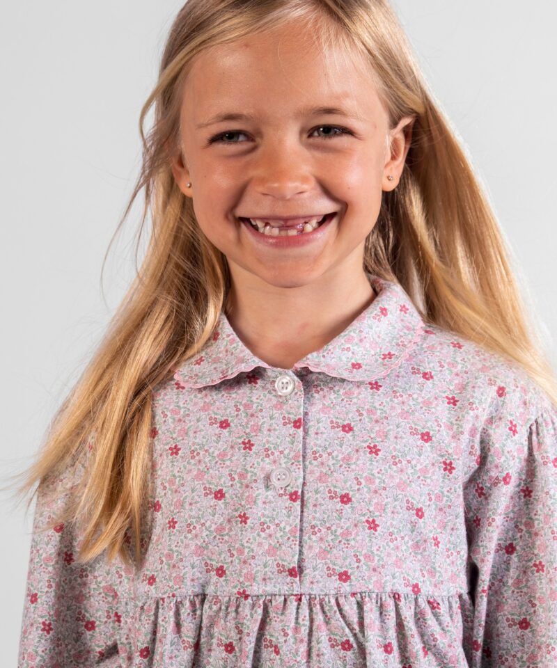 pyjama flanelle liberty rose pour fille en pilou