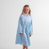 chemise de nuit longue fille coton danseuses bleu