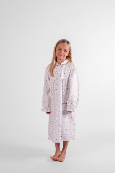 chemise de nuit longue fille coton coquelicot pilou flanelle