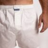 caleçon homme blanc en satin de coton chic et élégant