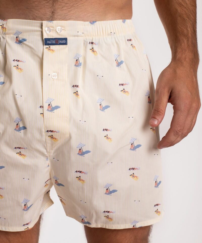 caleçon maitre renard plage popeline de coton coupe française caleçon homme parachute