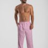 Pantalon de pyjama homme en popeline de coton rayure rouge santorin