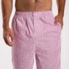 Pantalon de pyjama homme en popeline de coton rayure rouge santorin