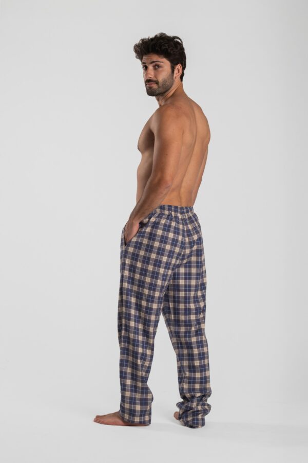 Pantalon de pyjama en pilou maitre renard carreaux bleu les arcs