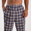 Pantalon de pyjama en pilou maitre renard carreaux bleu les arcs