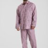 Pyjama homme deux pièces en popeline de coton rayure rouge motif Saleccia