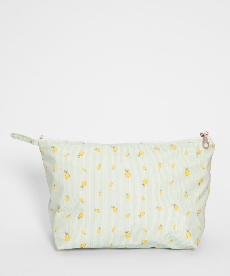 trousse de toilette tissu enduit citron impermeable