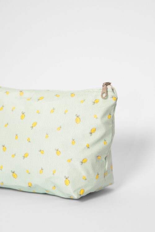 trousse de toilette tissu enduit citron impermeable