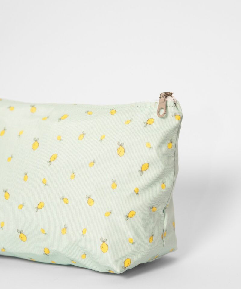 trousse de toilette tissu enduit citron impermeable