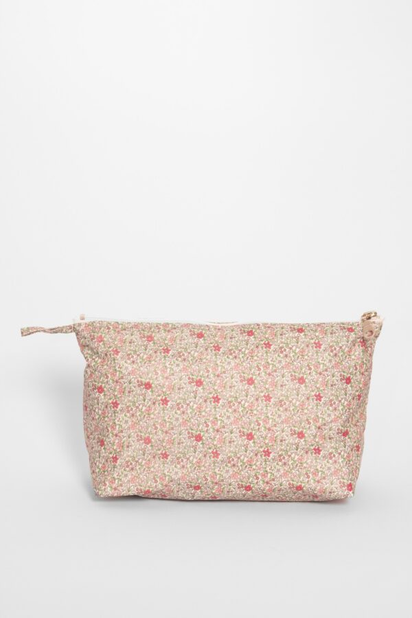 trousse de toilette liberty rose en coton enduit