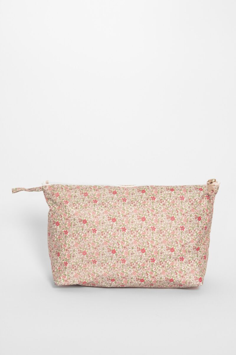 trousse de toilette liberty rose en coton enduit