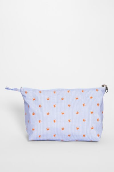 Trousse de toilette crabes en coton enduit.