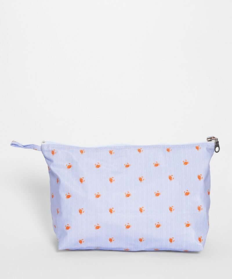 Trousse de toilette crabes en coton enduit.