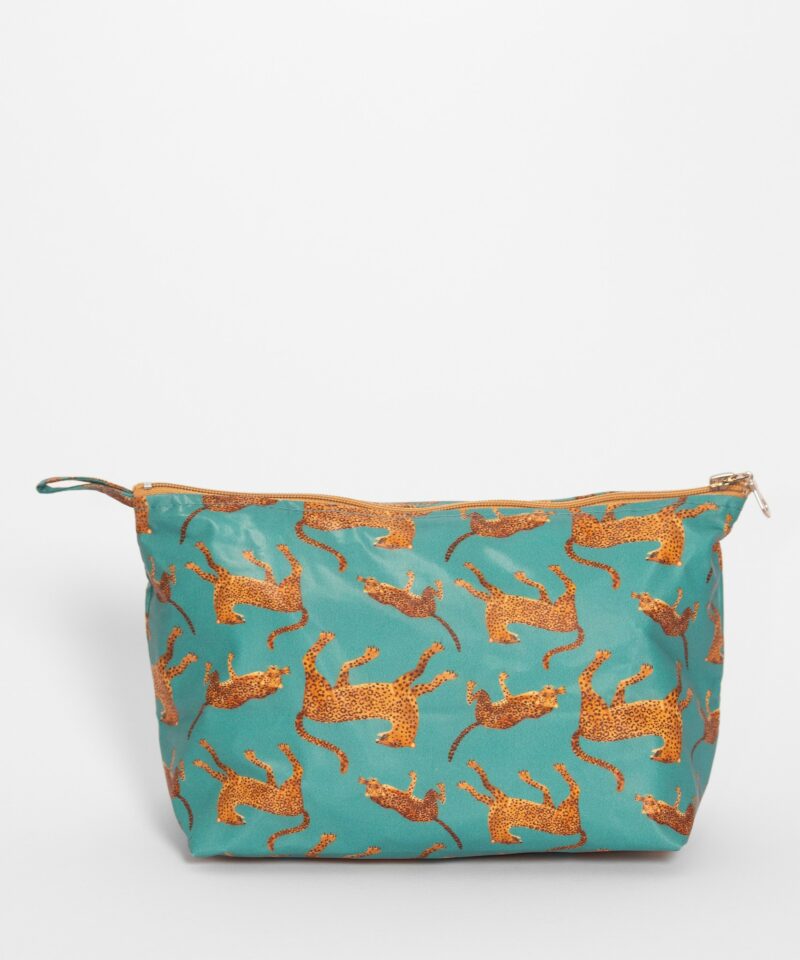 Trousse de toilette jaguar en coton enduit