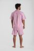 Pyjama court homme coton popeline classique rayure large rouge et blanche 3