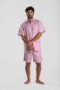 Pyjama court homme coton popeline classique rayure large rouge et blanche 3