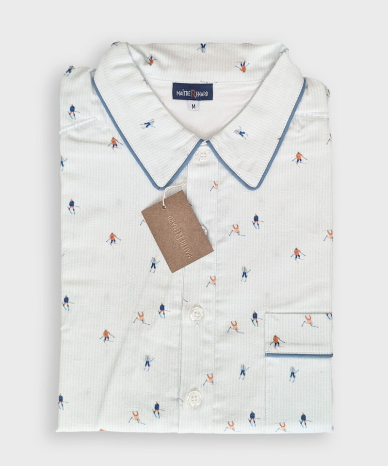Chemise de nuit homme skieur. Liquette homme pilou hiver ski