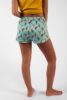 Short femme en coton echancre boutons bois motif aras peroquets