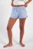 Short femme en coton echancre boutons bois motif bernard l hermite rayures bleues