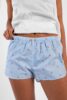 Short femme en coton echancre boutons bois motif bernard l hermite rayures bleues