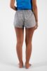 Short femme en coton echancre boutons bois motif liberty bleu