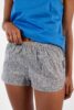 Short femme en coton echancre boutons bois motif liberty bleu