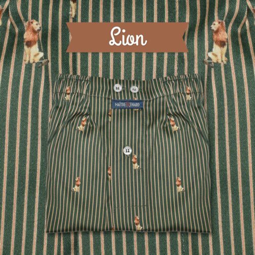 caleçon homme lions en coton