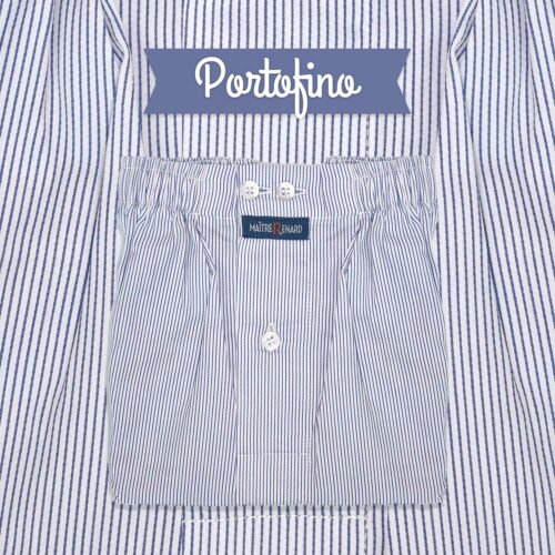 caleçon homme classique rayé bleu en coton