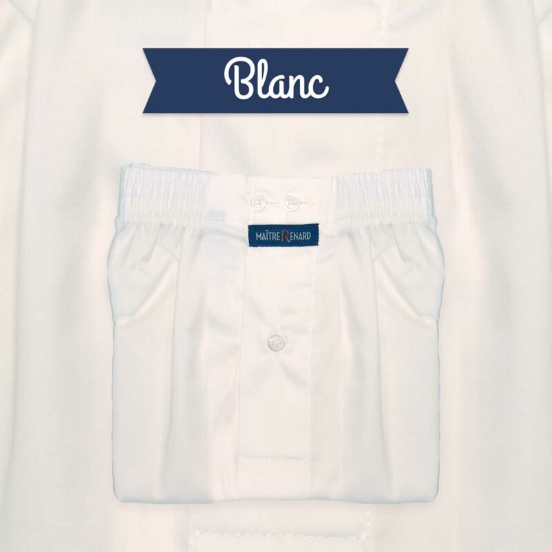 caleçon homme blanc en satin de coton