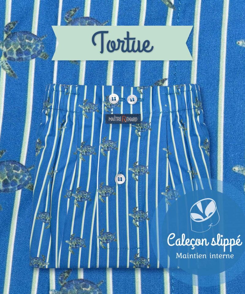 caleçon avec suspensoir à motif tortue