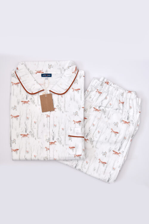 Pyjama long femme - Renard forêt
