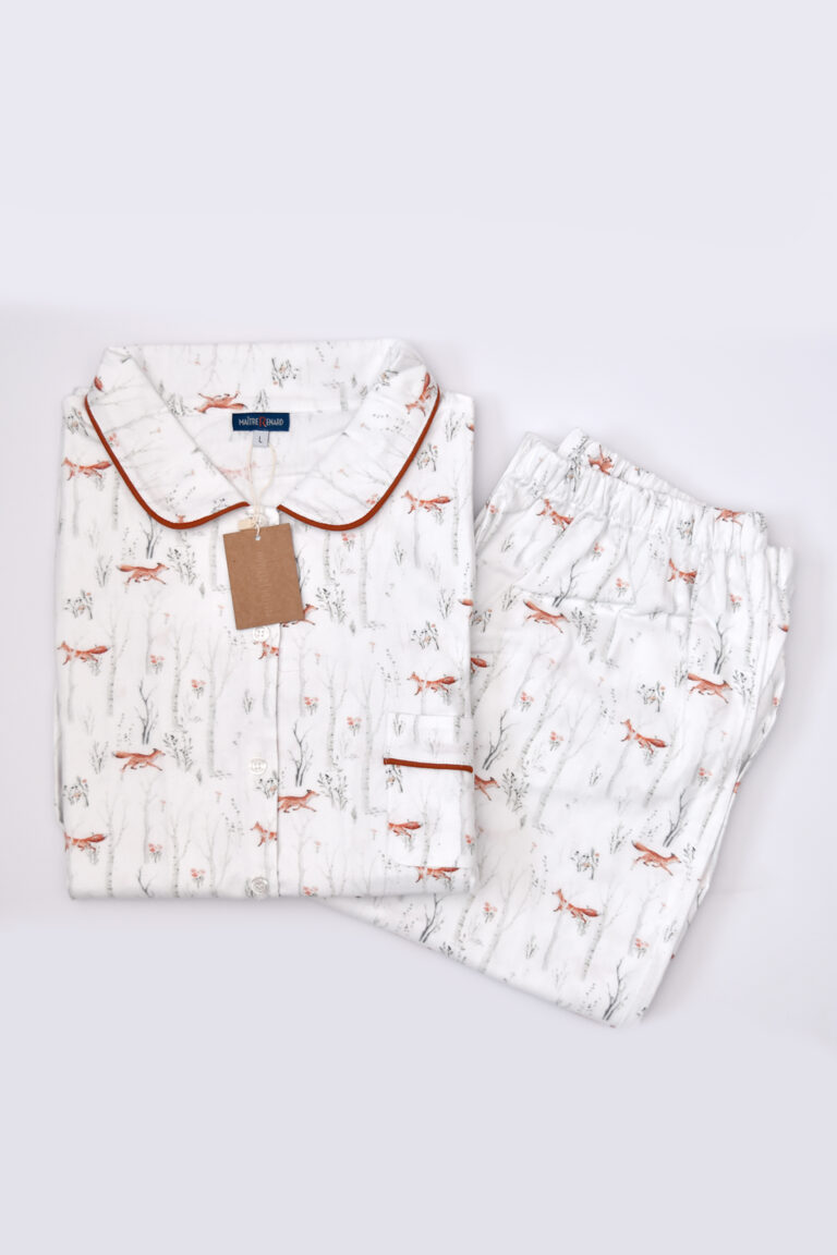 Pyjama long femme - Renard forêt