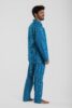 pyjama long homme satin de coton motif saxo musique bleu roi2