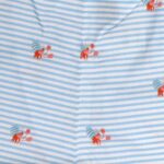 Short femme en coton echancre boutons bois motif bernard l hermite rayures bleues